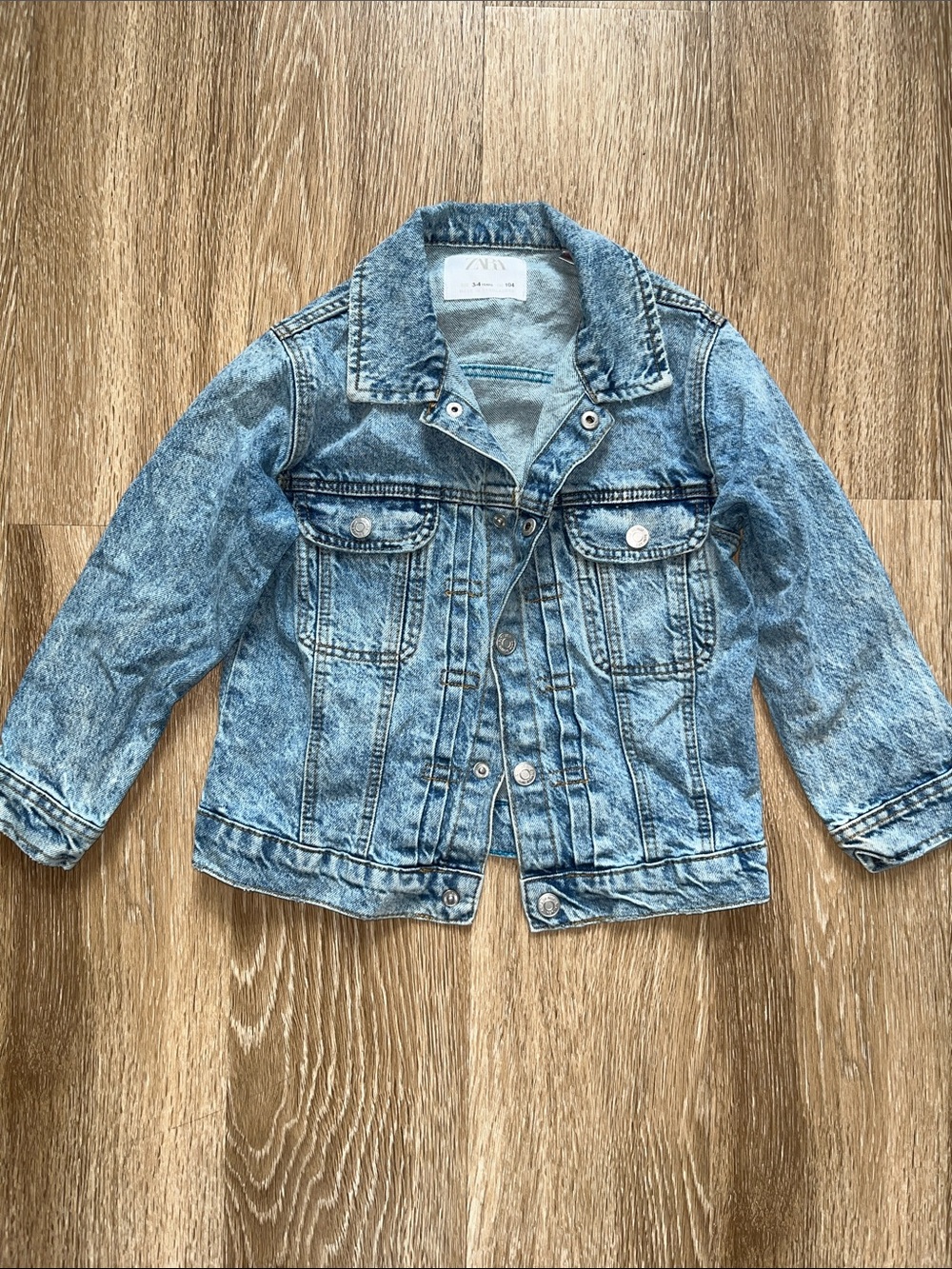 Zara Kids Acid Wash Blue Denim Jacket
